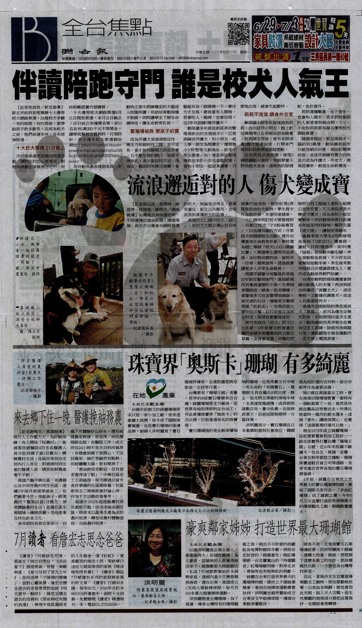 台灣動物緊急救援小組 平面媒體 流浪邂逅對的人傷犬變成寶